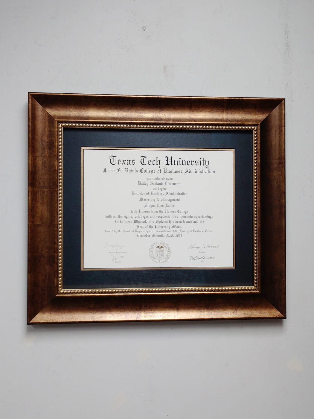 Custom framing work by Uncommon — Lubbock, TX